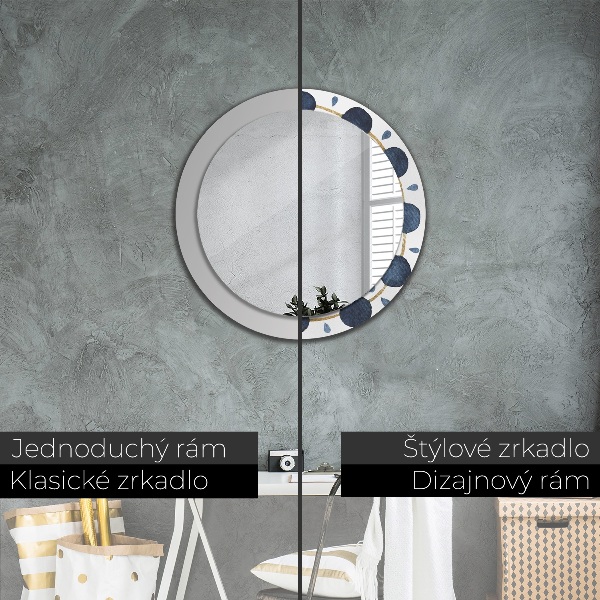 Miroir rond imprimé Mandala de la lune