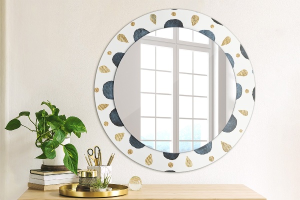 Miroir rond imprimé Mandala de la lune