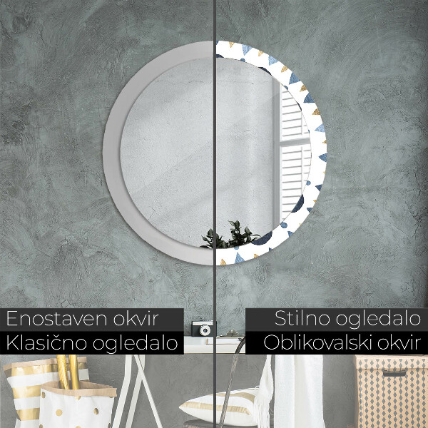 Miroir rond imprimé Mandala de la lune