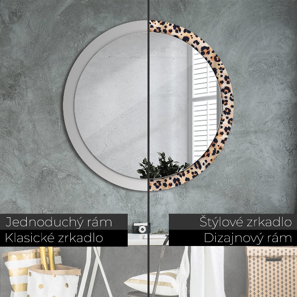 Miroir rond imprimé Motif sauvage