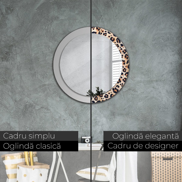Miroir rond imprimé Motif sauvage