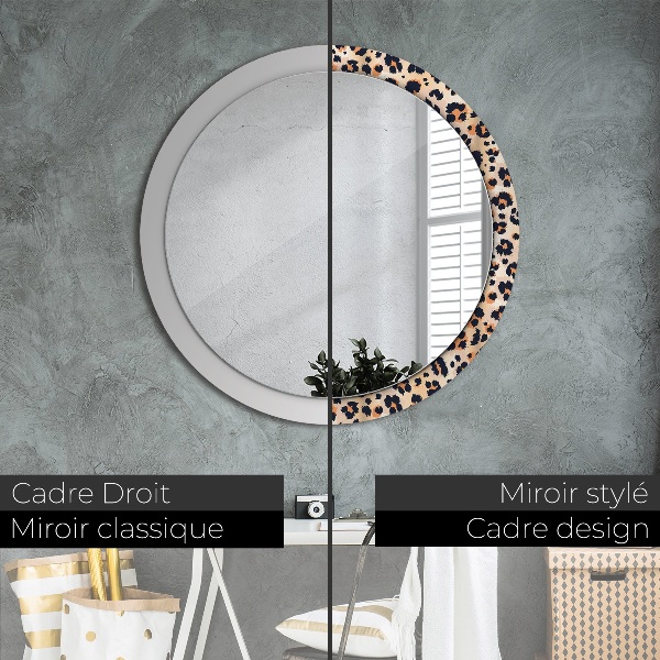 Miroir rond imprimé Motif sauvage
