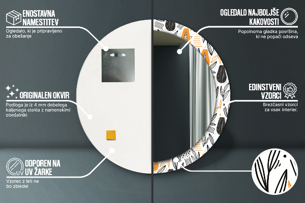 Miroir rond imprimé Modèle papai