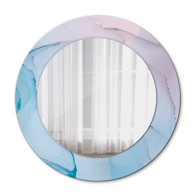 Miroir rond avec décoration Texture en marbre moderne