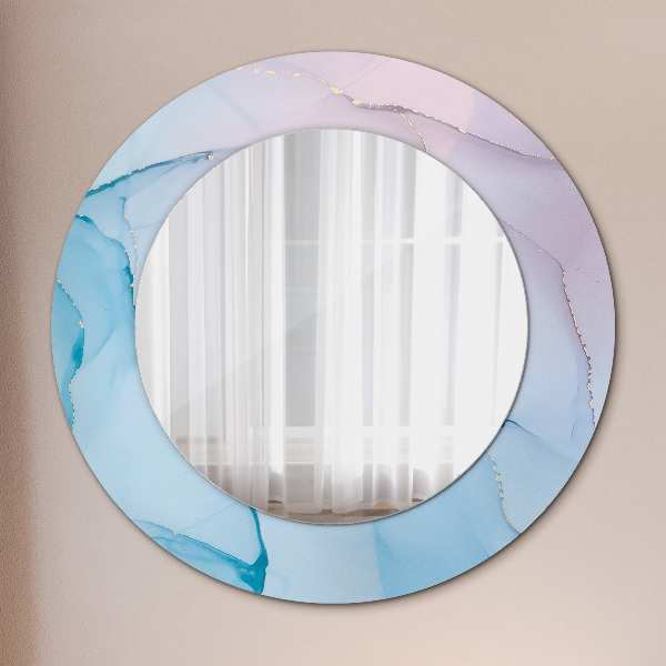 Miroir rond avec décoration Texture en marbre moderne