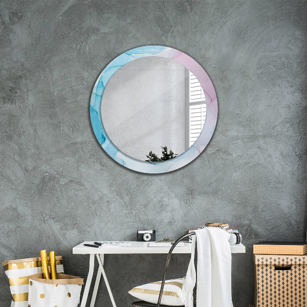 Miroir rond avec décoration Texture en marbre moderne