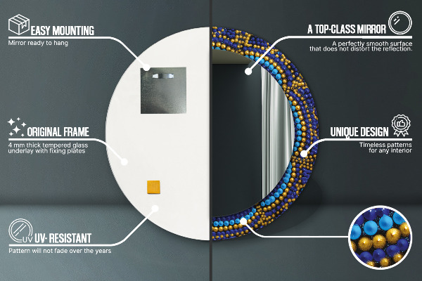 Miroir rond avec décoration Composition décorative