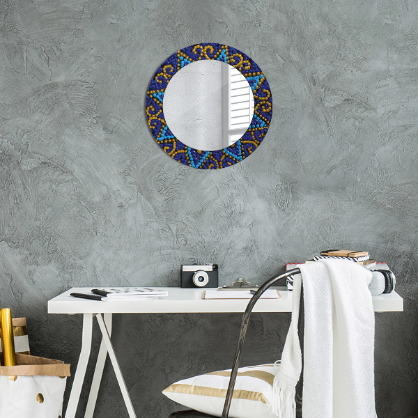 Miroir rond avec décoration Composition décorative