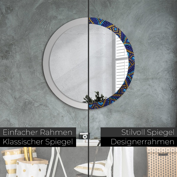 Miroir rond avec décoration Composition décorative