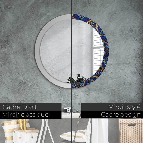 Miroir rond avec décoration Composition décorative