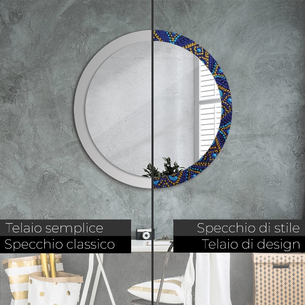 Miroir rond avec décoration Composition décorative