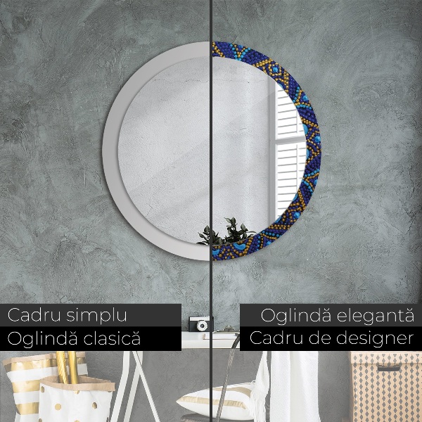 Miroir rond avec décoration Composition décorative