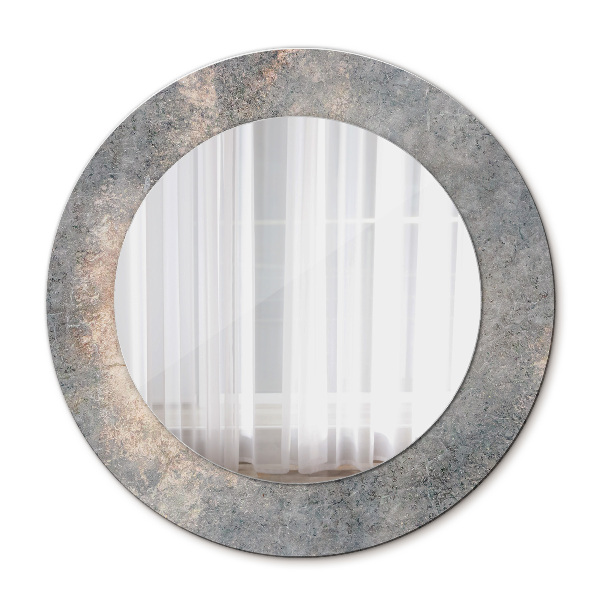 Miroir rond avec décoration Béton vintage