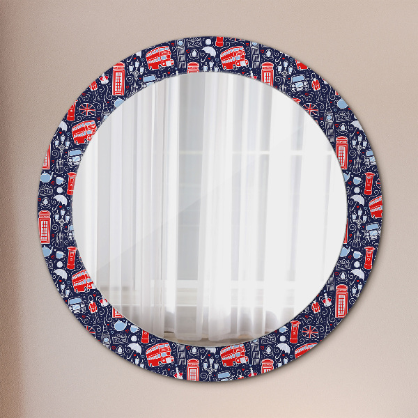 Miroir rond avec décoration Symbole de londres