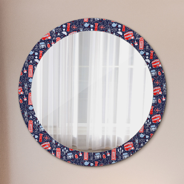 Miroir rond avec décoration Symbole de londres