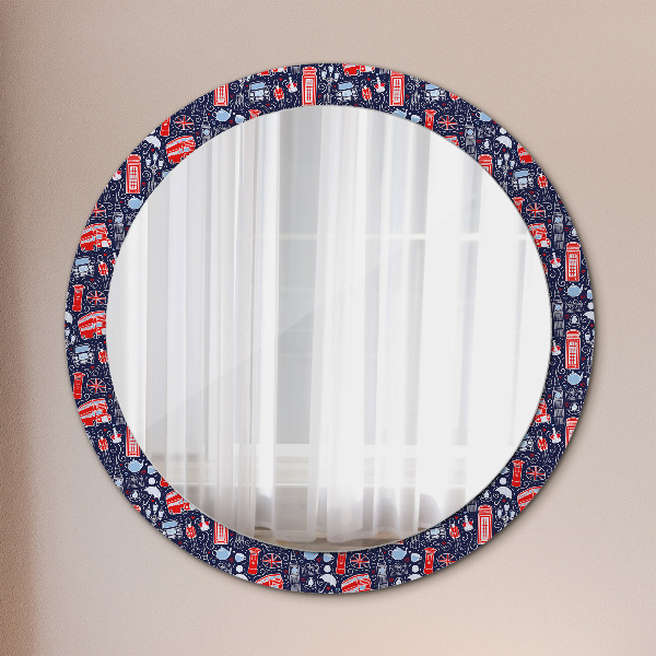 Miroir rond avec décoration Symbole de londres
