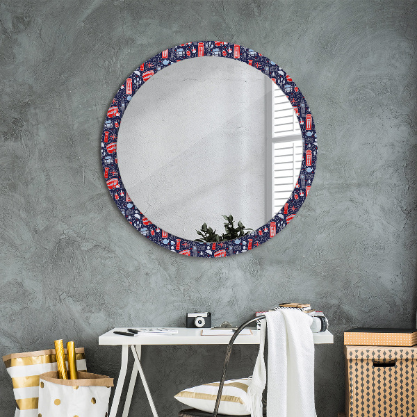 Miroir rond avec décoration Symbole de londres