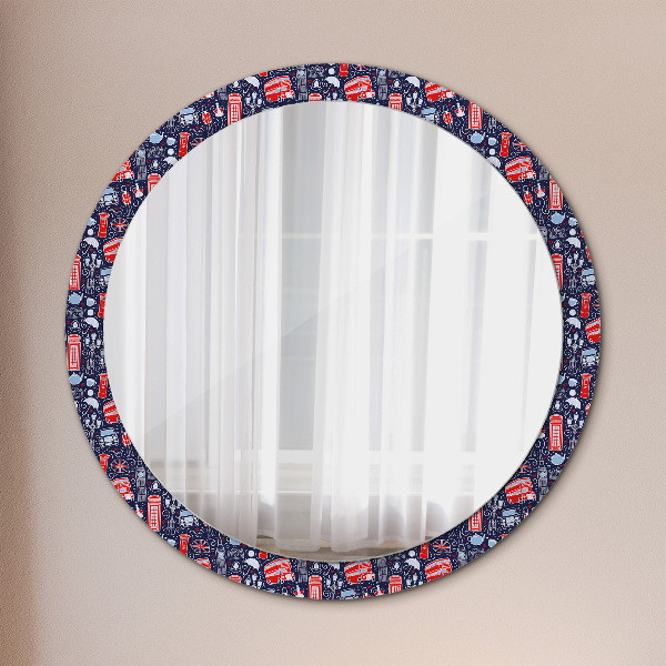 Miroir rond avec décoration Symbole de londres