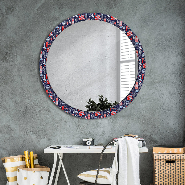 Miroir rond avec décoration Symbole de londres