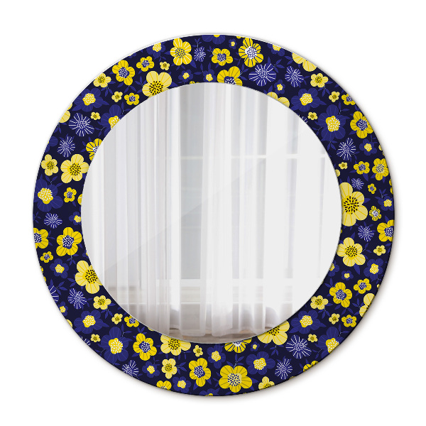 Miroir rond avec décoration Douces petites fleurs