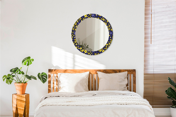 Miroir rond avec décoration Douces petites fleurs