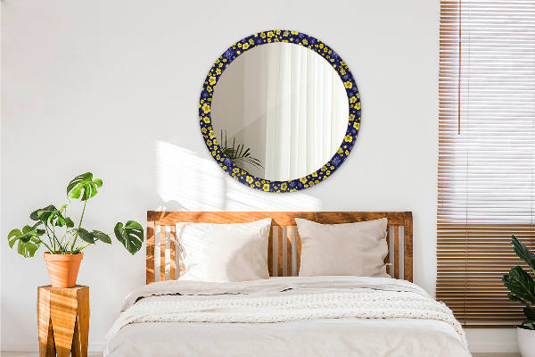 Miroir rond avec décoration Douces petites fleurs