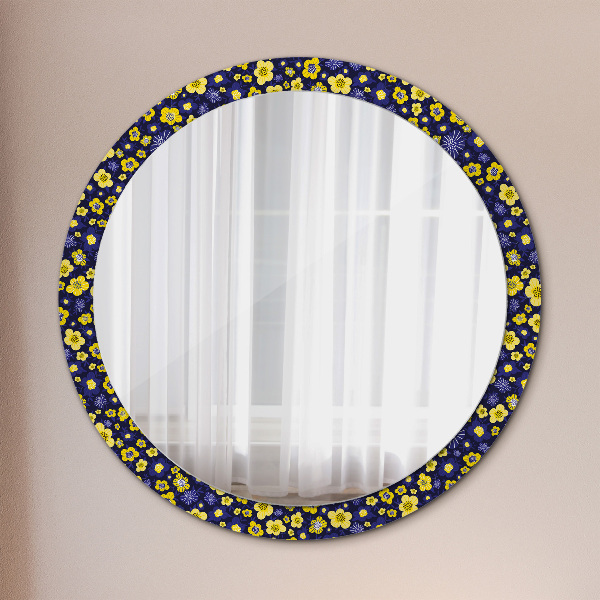Miroir rond avec décoration Douces petites fleurs