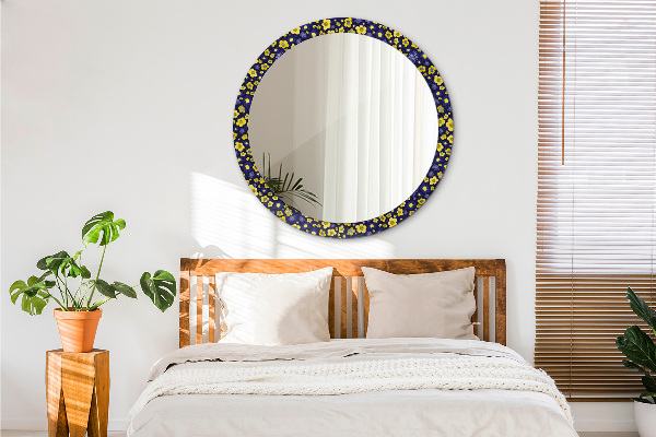 Miroir rond avec décoration Douces petites fleurs