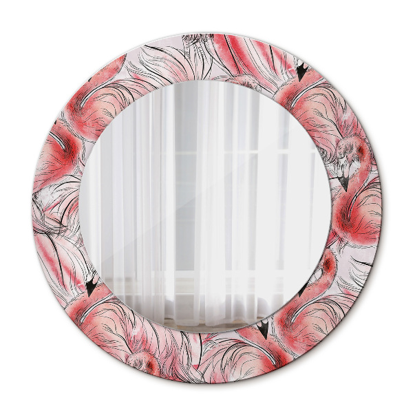 Miroir rond avec décoration Motif flamboyant