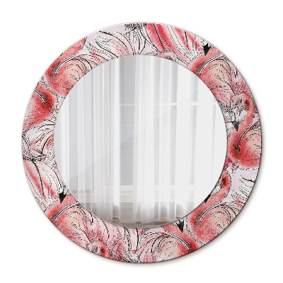 Miroir rond avec décoration Motif flamboyant