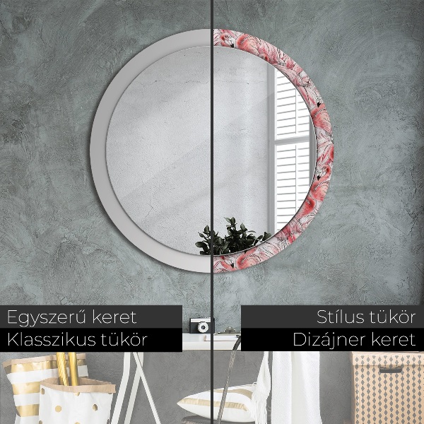 Miroir rond avec décoration Motif flamboyant