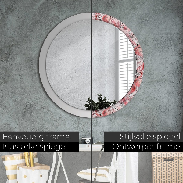 Miroir rond avec décoration Motif flamboyant
