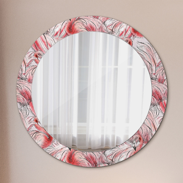 Miroir rond avec décoration Motif flamboyant