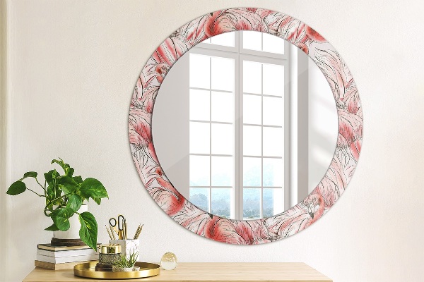Miroir rond avec décoration Motif flamboyant