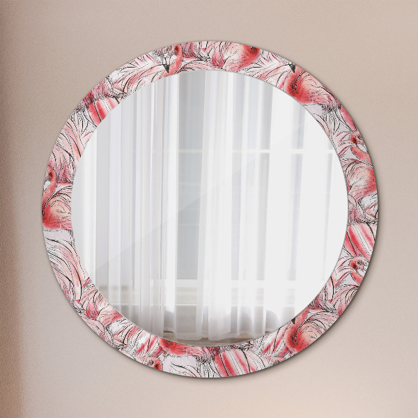 Miroir rond avec décoration Motif flamboyant