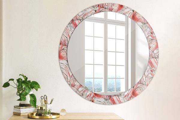 Miroir rond avec décoration Motif flamboyant
