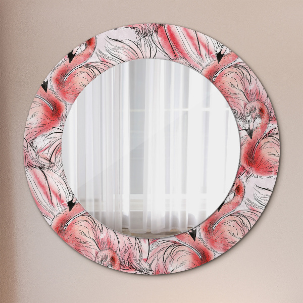 Miroir rond avec décoration Motif flamboyant