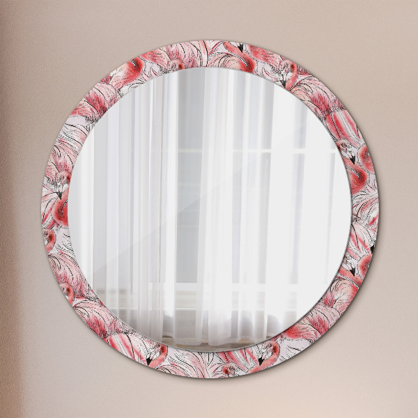 Miroir rond avec décoration Motif flamboyant
