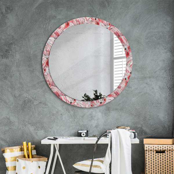 Miroir rond avec décoration Motif flamboyant