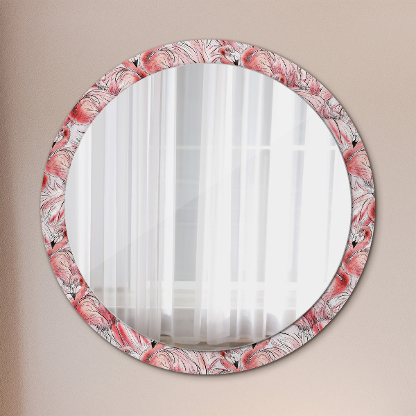 Miroir rond avec décoration Motif flamboyant