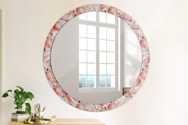 Miroir rond avec décoration Motif flamboyant