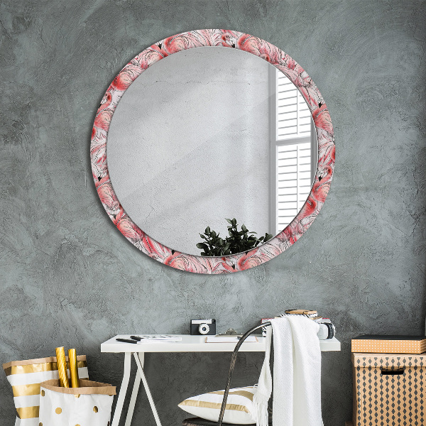 Miroir rond avec décoration Motif flamboyant