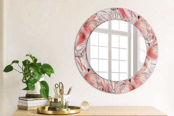 Miroir rond avec décoration Motif flamboyant