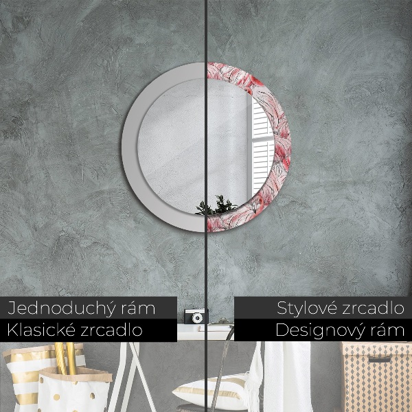 Miroir rond avec décoration Motif flamboyant
