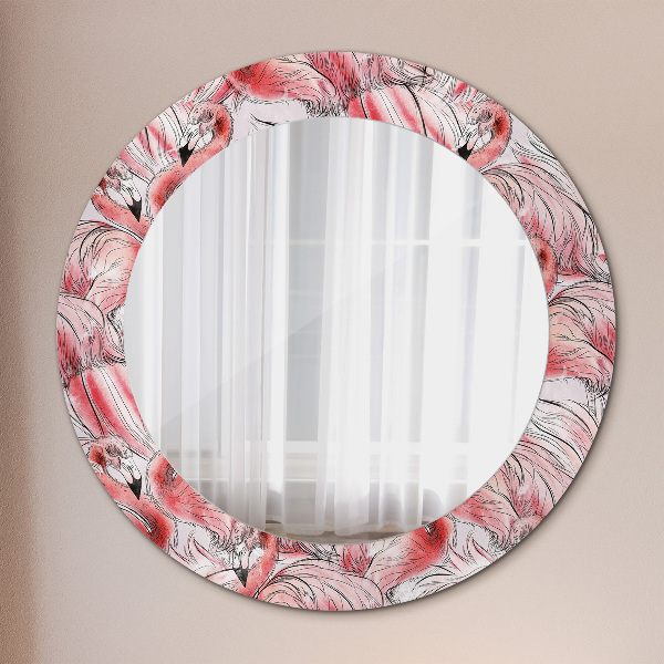 Miroir rond avec décoration Motif flamboyant