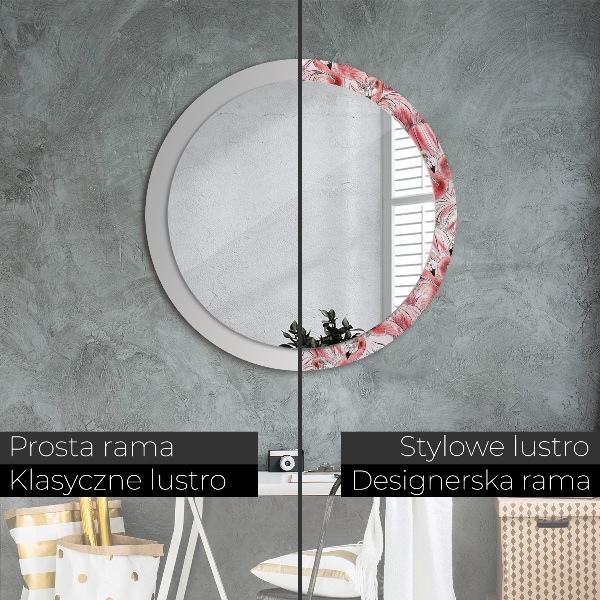 Miroir rond avec décoration Motif flamboyant