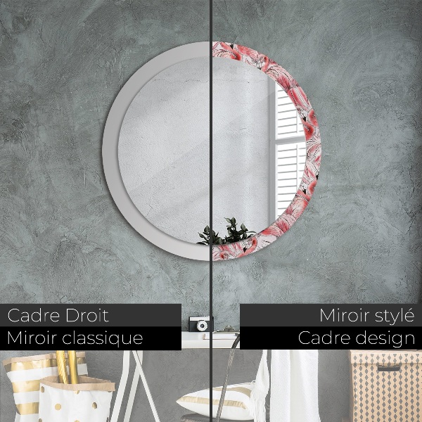 Miroir rond avec décoration Motif flamboyant