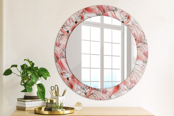 Miroir rond avec décoration Motif flamboyant