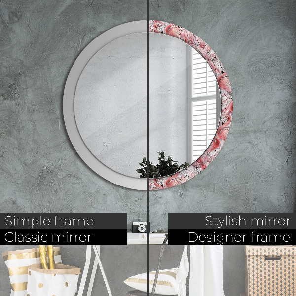 Miroir rond avec décoration Motif flamboyant