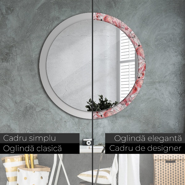 Miroir rond avec décoration Motif flamboyant